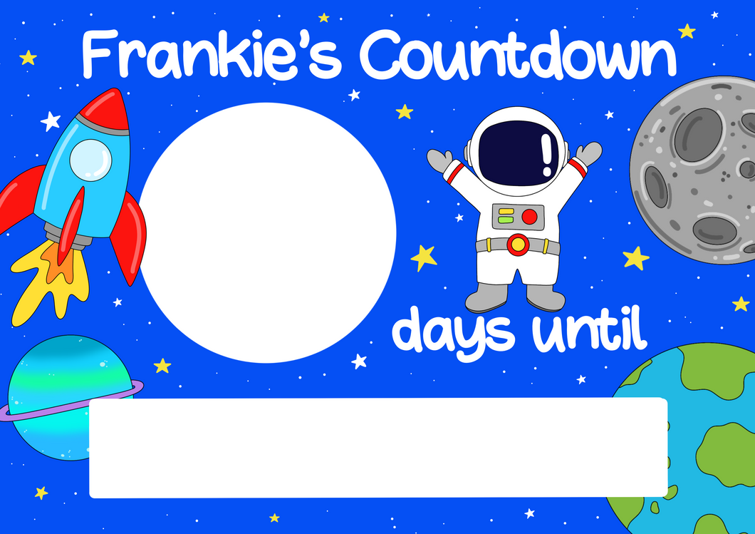 Space Theme Countdown Whiteboard
