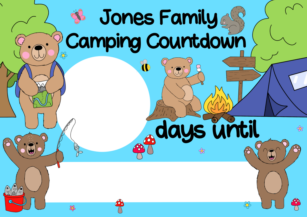 Camping Countdown Whiteboard
