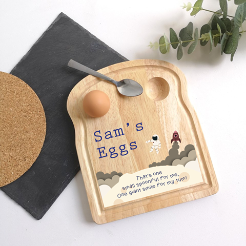 Rocket/Clouds Egg Breakfast Board