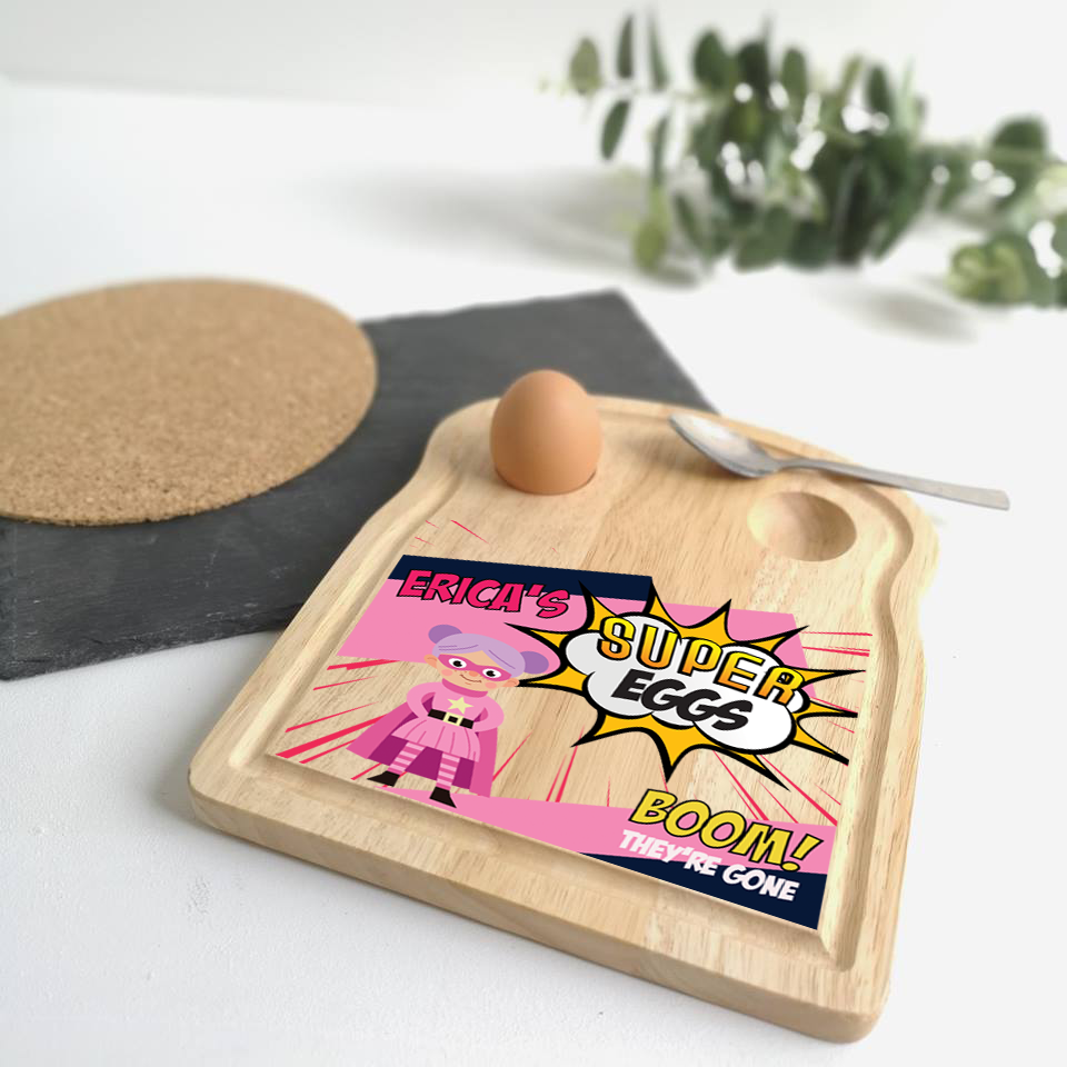 Superhero Egg Breakfast Board (Pink)
