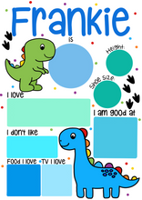 Load image into Gallery viewer, Dinosaur Birthday Whiteboard (different colours available)
