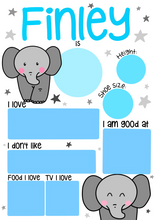 Load image into Gallery viewer, Elephant Birthday Whiteboard (different colours available)
