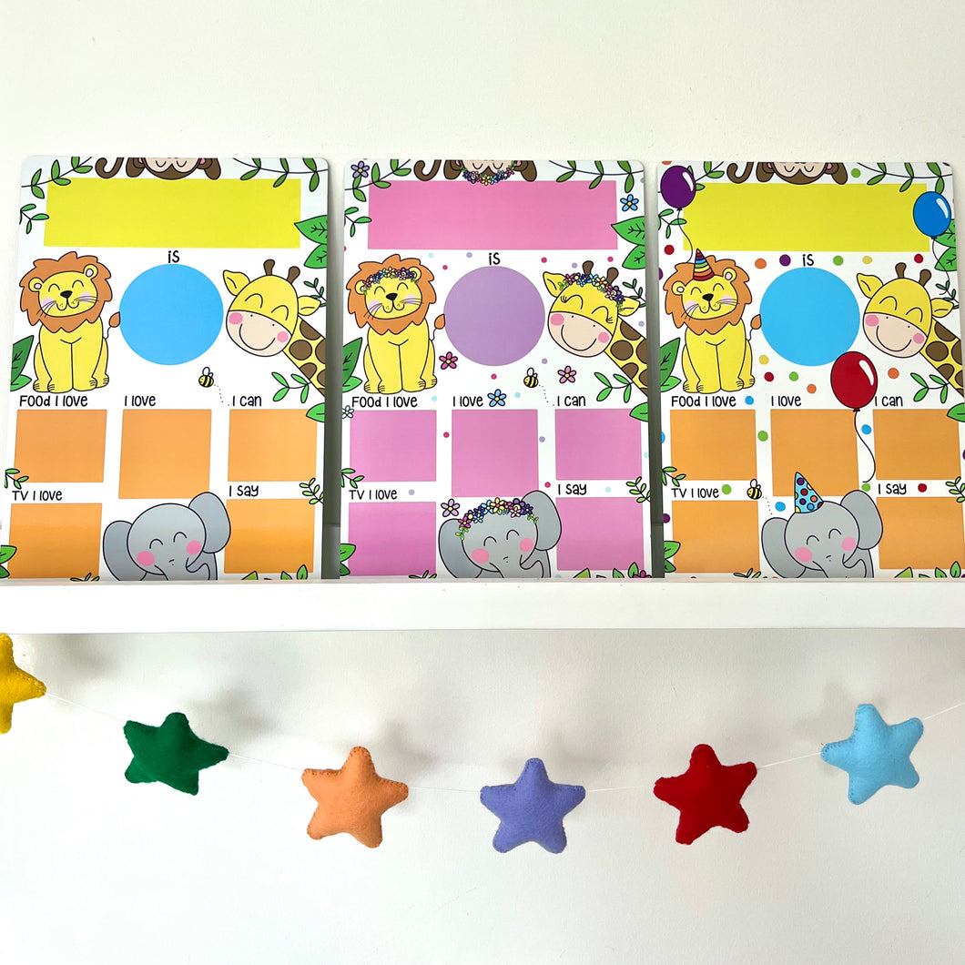 Jungle/Safari Birthday Whiteboard