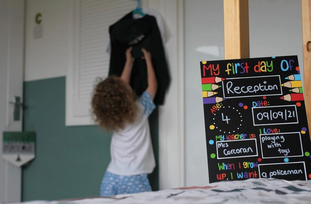 Starting School Hand Painted Chalkboard