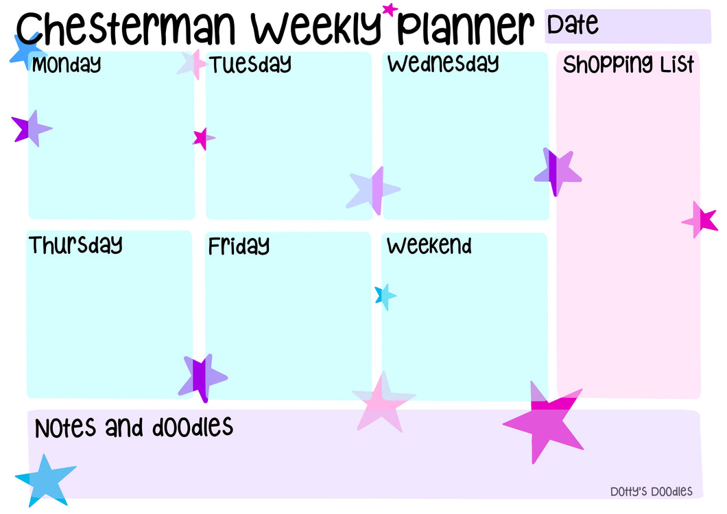 Personalised Weekly Planner Whiteboard