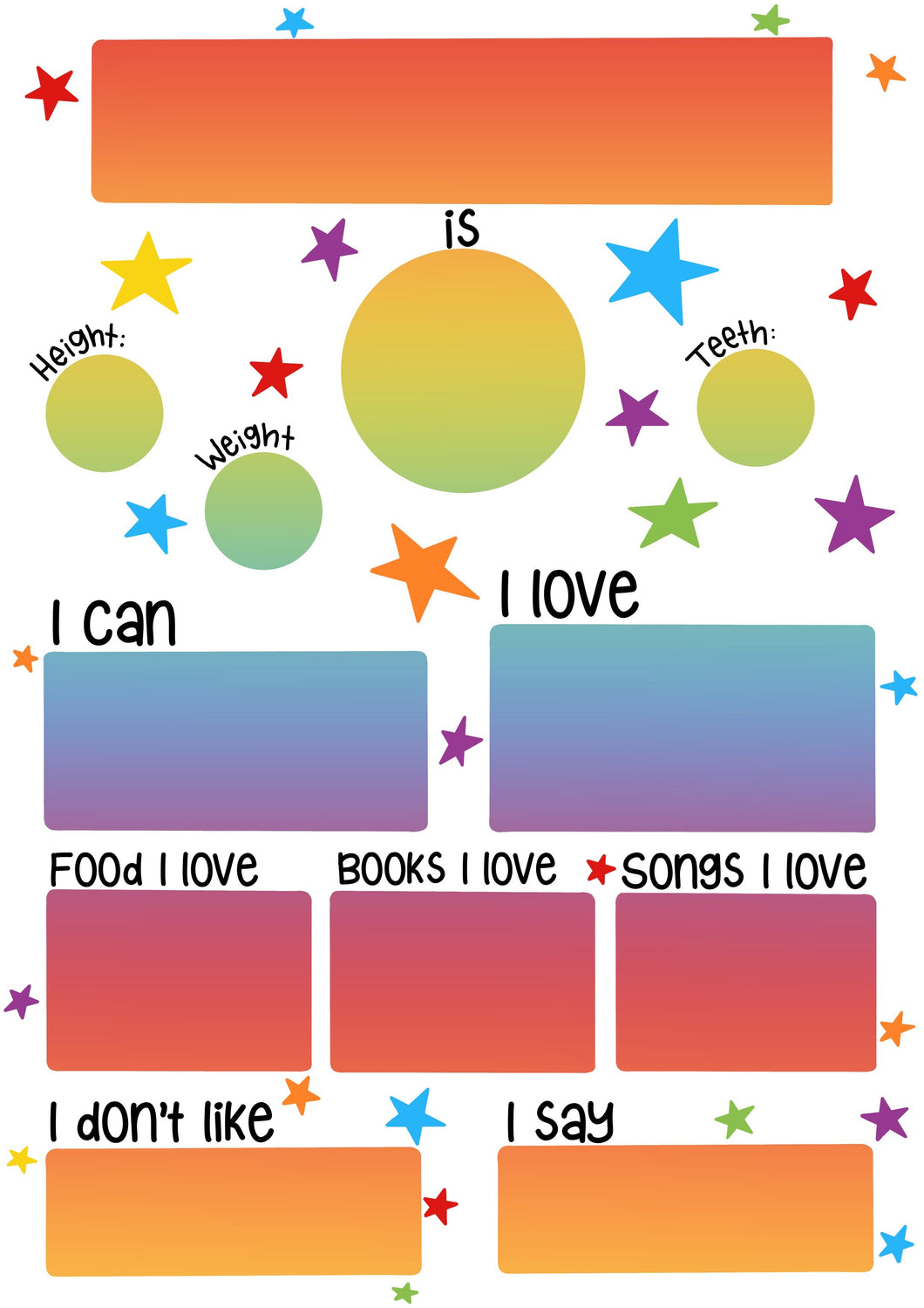 Ombre Rainbow Birthday Whiteboard